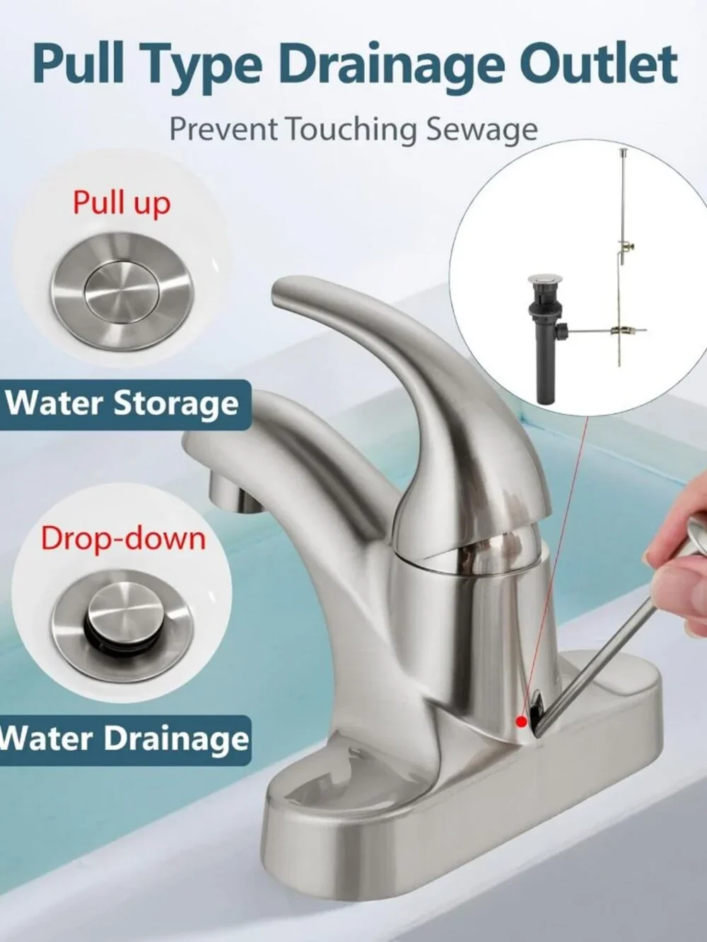Sleek Brushed Nickel 4-Inch Centerset Bathroom Faucet & Drain - Modern Upgrade